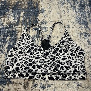 Zyia Active Black & White Cheetah Print Sports Bra Size Medium